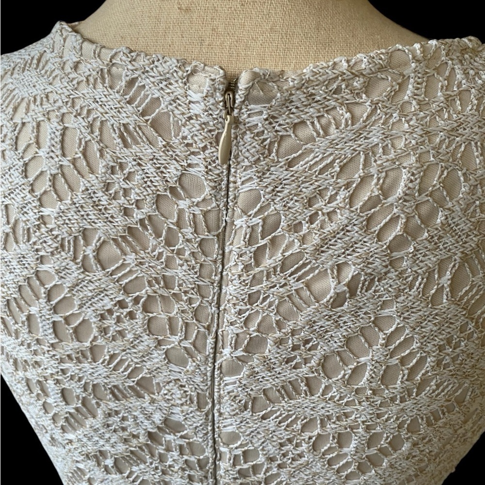 London Times NWT sz 10 classy oatmeal crochet/lined. Back zip/soft material. New - Picture 3 of 15